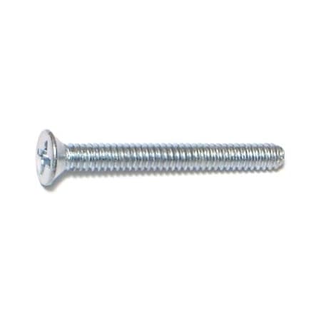 Midwest Fastener #6-32 x 1-1/4 in Phillips Flat Machine Screw, Zinc Plated Steel, 100 PK 07266